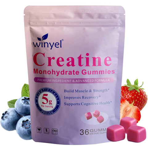 Creatine Monohydrate Gummies – Sugar Free, Berry, 36 Ct