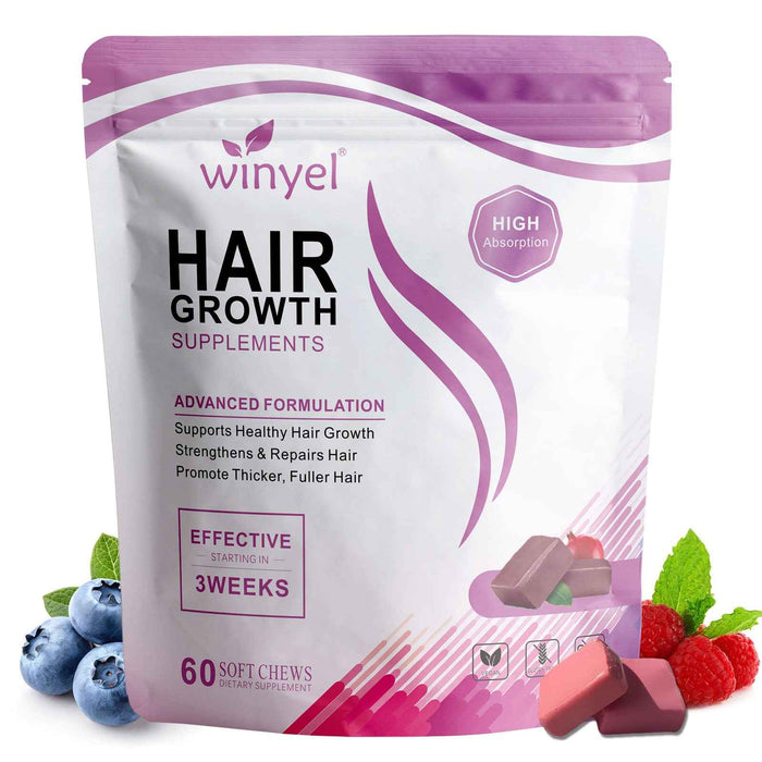 Hair Vitamins with 10,000mcg Biotin – Mixed Berry, 60 Chews