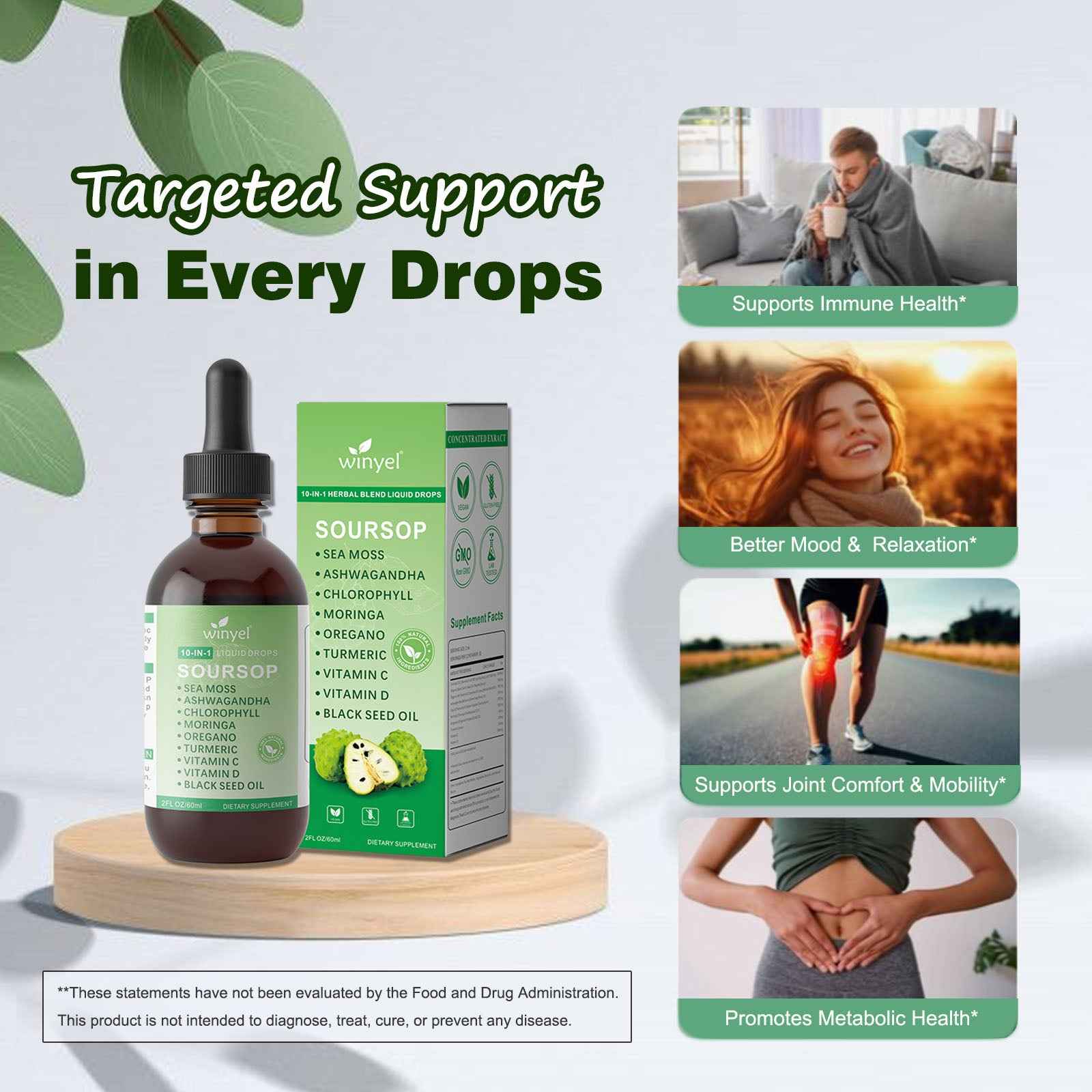 Soursop Bitters Drops with Sea Moss & Moringa – 2 Fl Oz