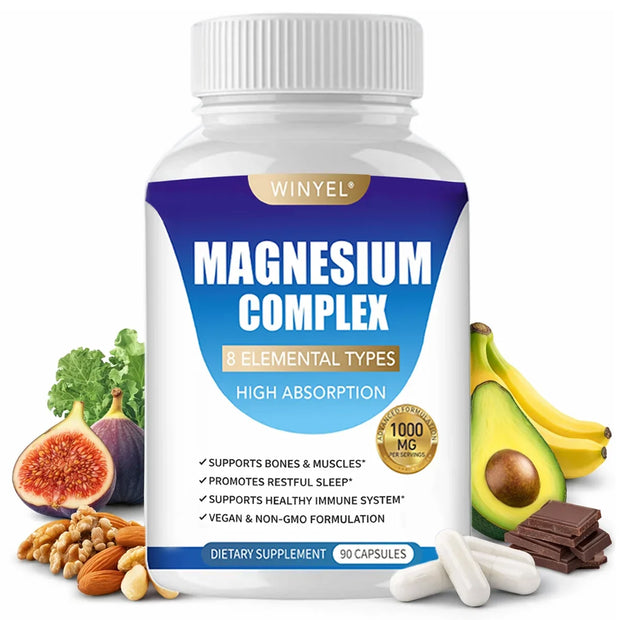8-in-1 Magnesium Complex with Glycinate – 90 Vegan Capsules
