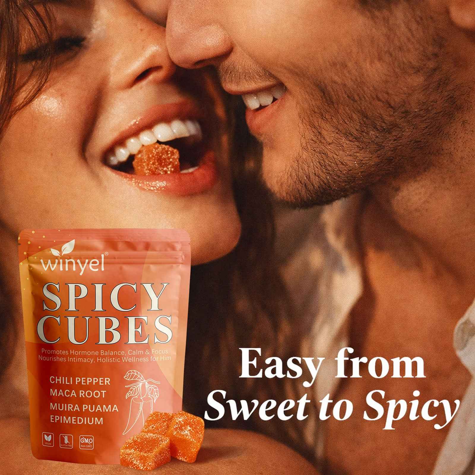 Spicy Cubes Hot Peach Gummies – Energy, Mood & Vitality