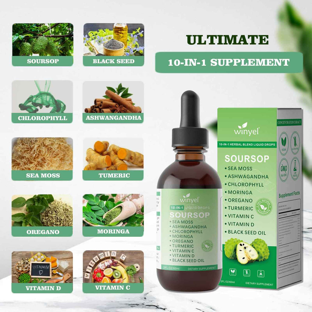 Soursop Bitters Drops with Sea Moss & Moringa – 2 Fl Oz