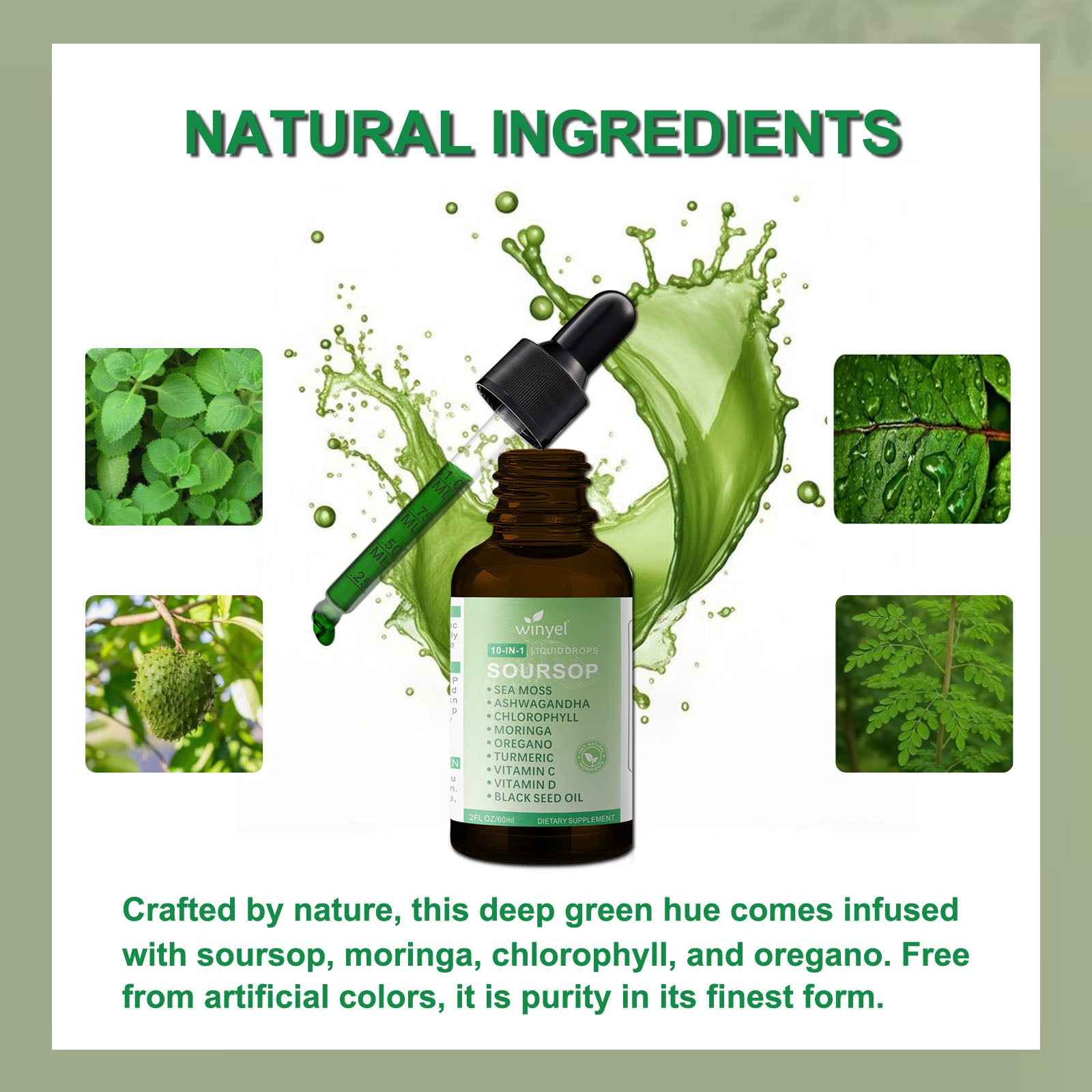 Soursop Bitters Drops with Sea Moss & Moringa – 2 Fl Oz