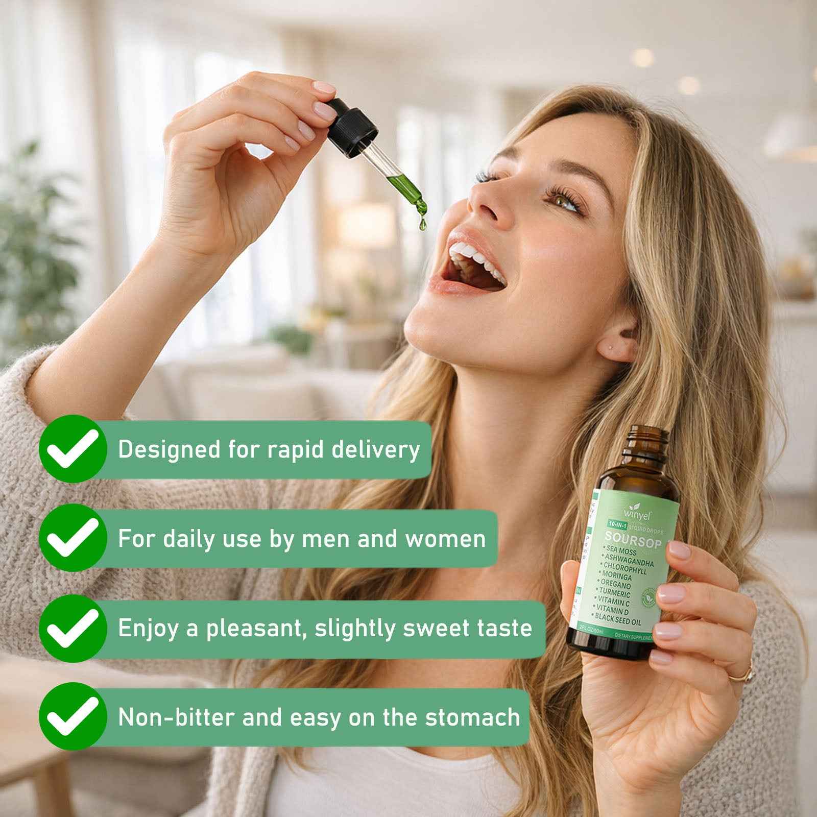 Soursop Bitters Drops with Sea Moss & Moringa – 2 Fl Oz