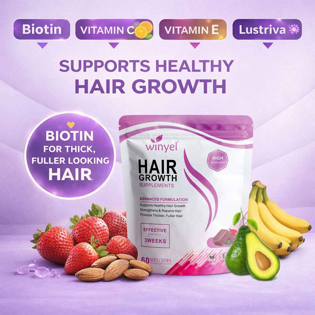 Hair Vitamins with 10,000mcg Biotin – Mixed Berry, 60 Chews