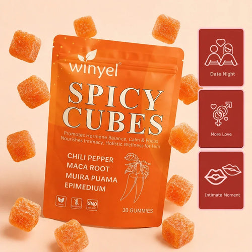 Spicy Cubes Hot Peach Gummies – Energy, Mood & Vitality